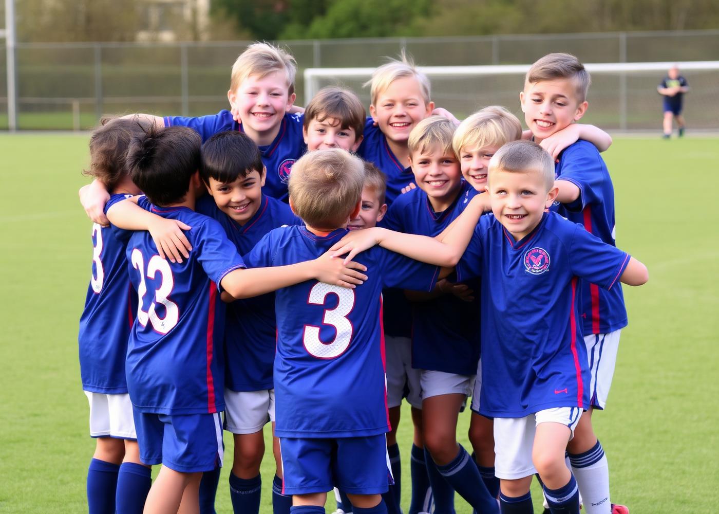 Young players celebrating together